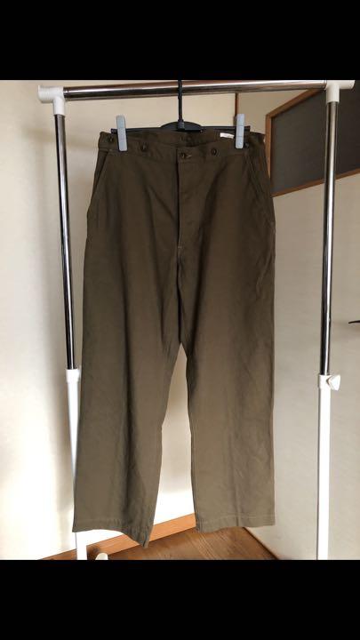 COMOLI OLIVE size1 h2LWn-m95100990057 21ss コットンシルクオーバーパンツ 定番新品