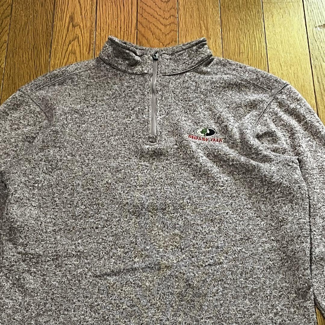 80s 90s mossyoak 海外企業 ハーフジップ 刺繍 レア スウェット