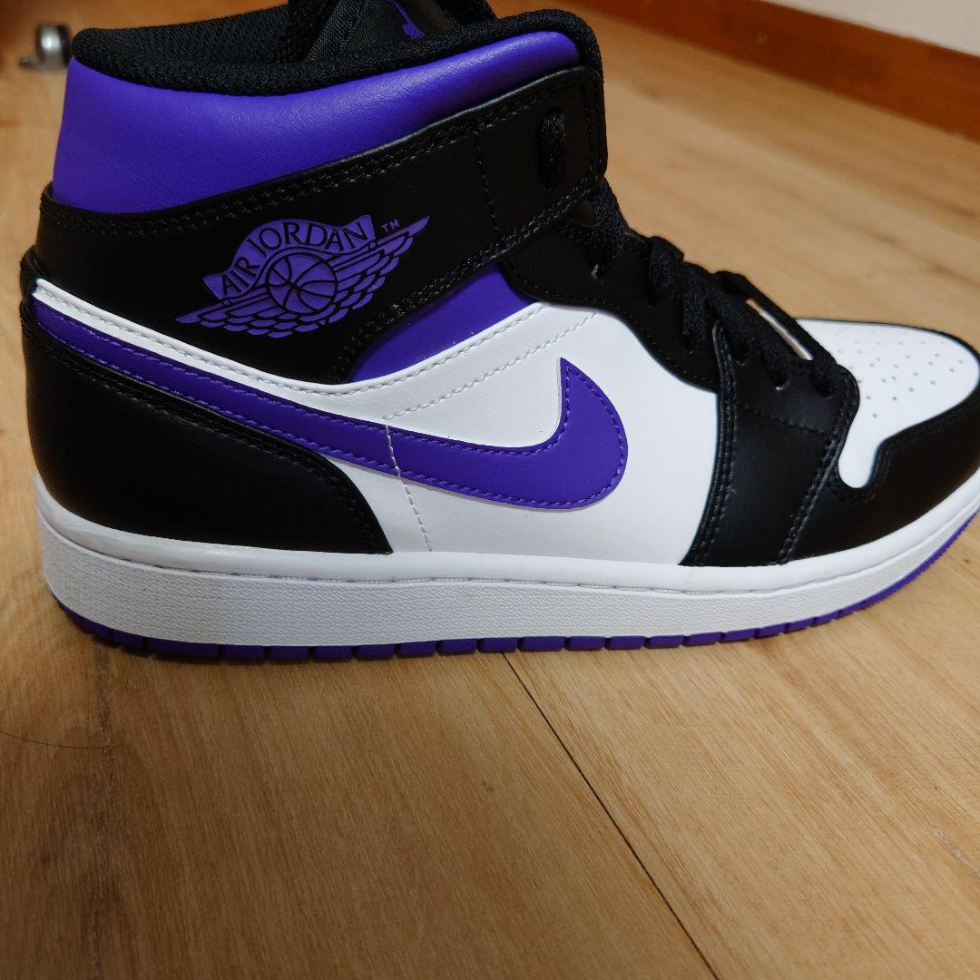 Nike Air Jordan 1 Mid Black/CourtPurple 画像5
