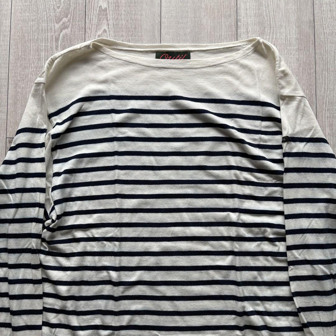 Outil ウティ ボーダー クルーネック ロングT-shirt