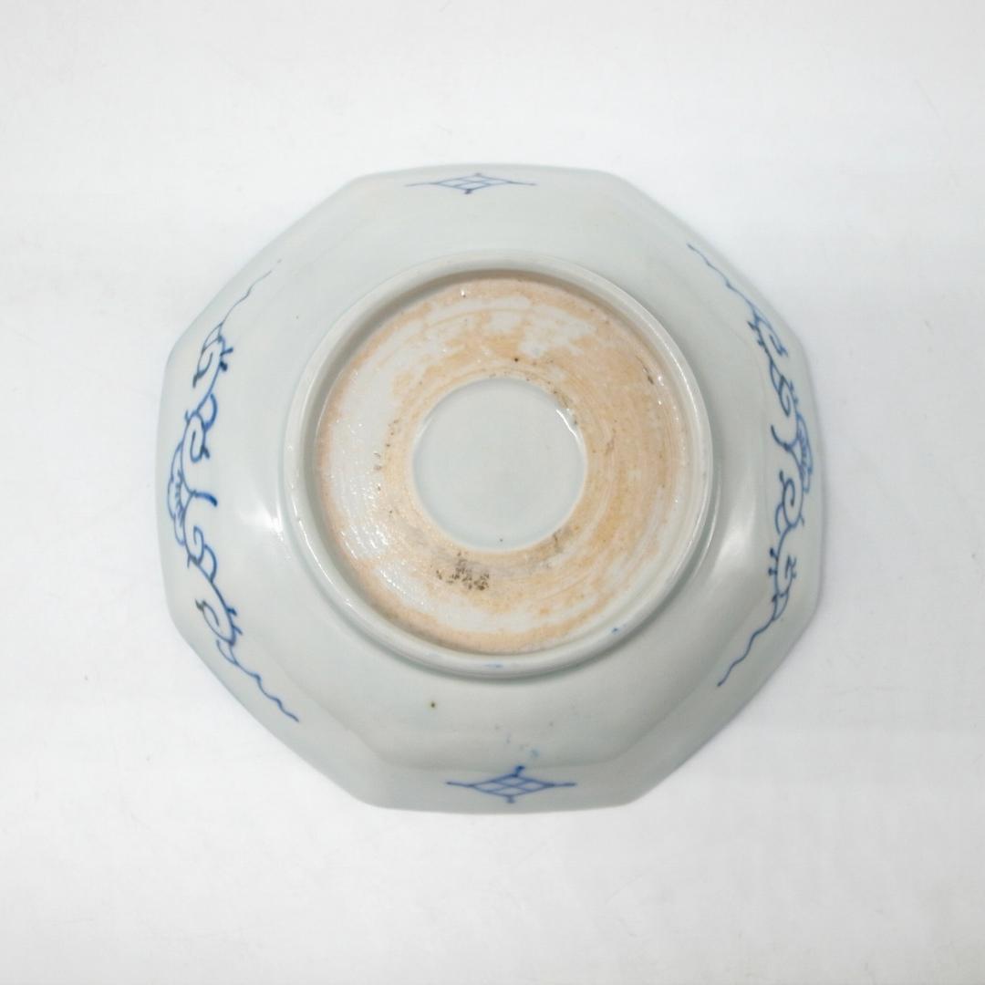 古伊万里　染付　八角形　皿　2枚