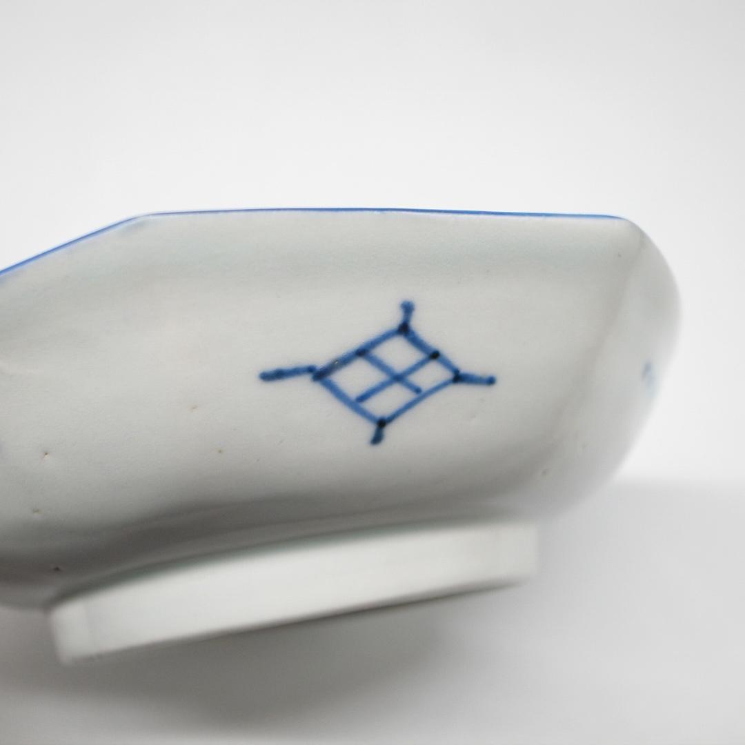 古伊万里　染付　八角形　皿　2枚