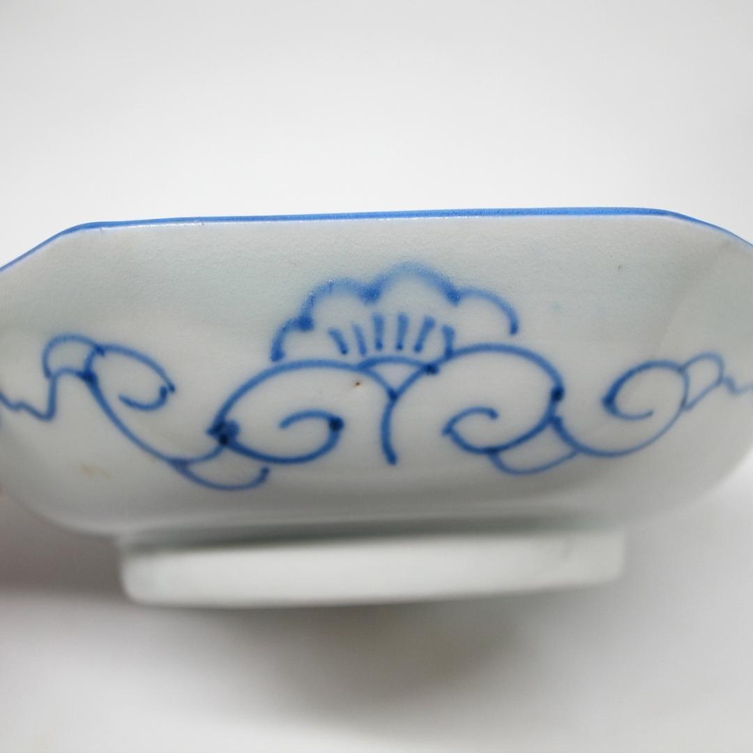 古伊万里　染付　八角形　皿　2枚