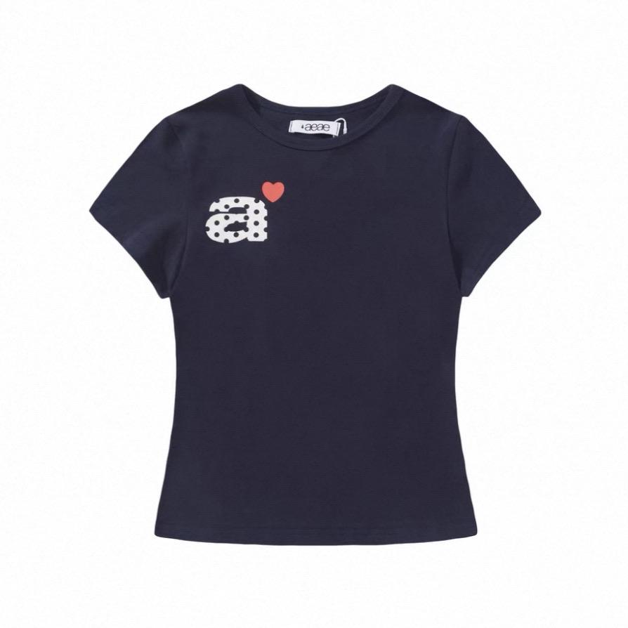 偉大な AEAE メルカリ - ドット ハート 半袖Tシャツ ネイビー トップス