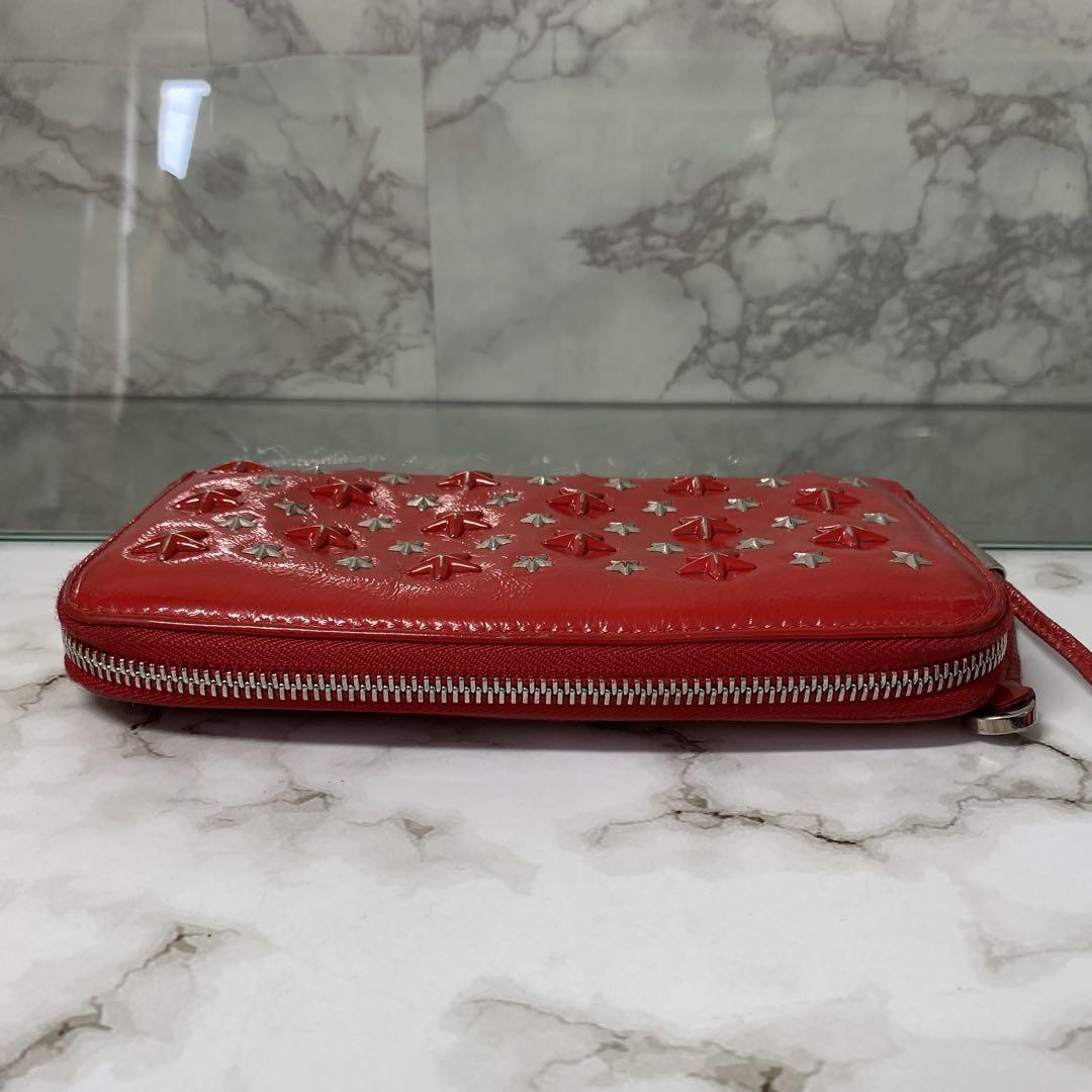 Jimmy Choo ジミーチュウ 長財布 スター 星 ラウンドファスナー 赤