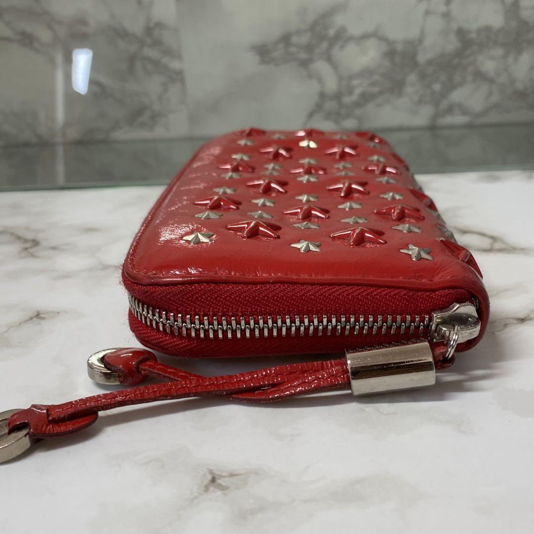 Jimmy Choo ジミーチュウ 長財布 スター 星 ラウンドファスナー 赤