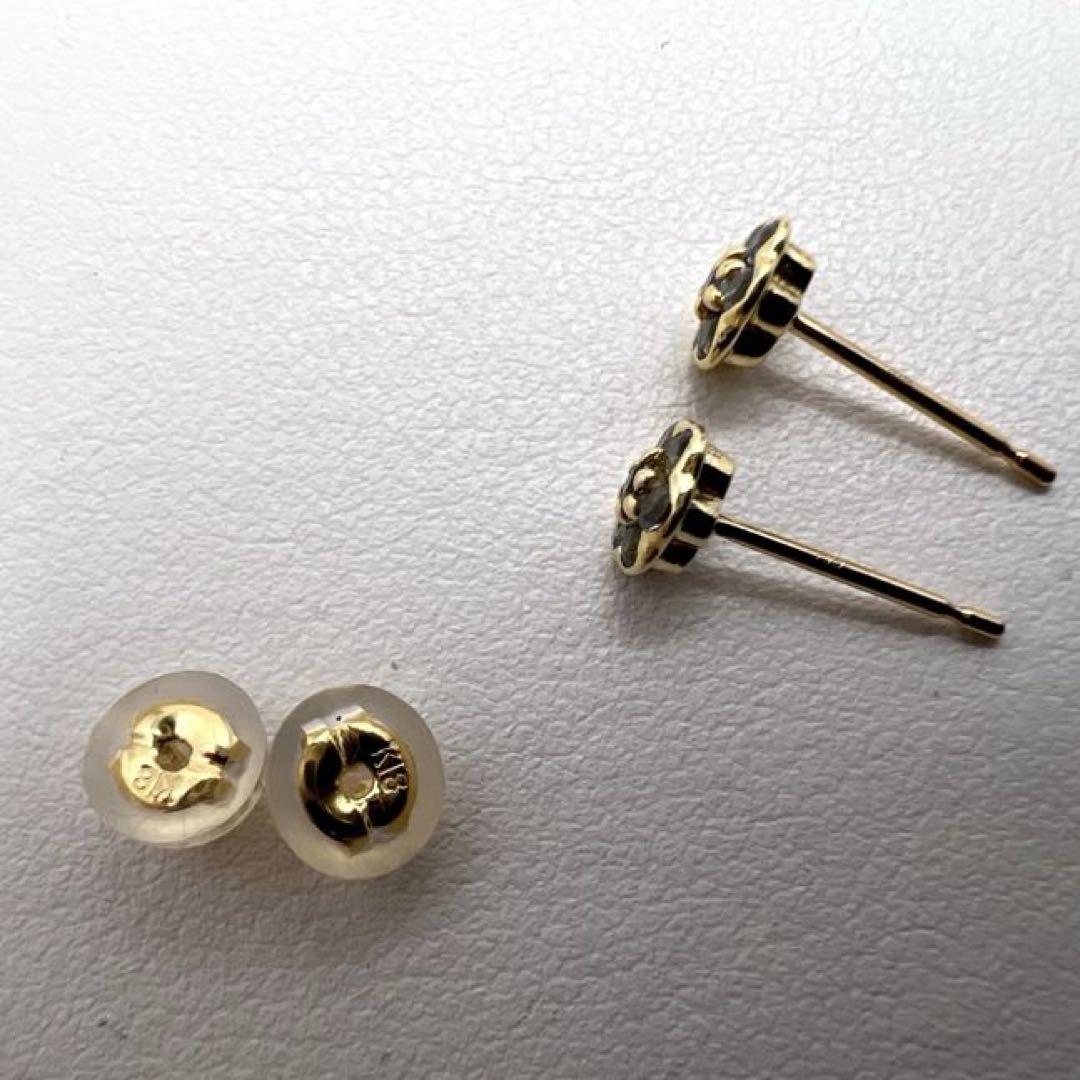 K18 ピアス　ブルートパーズ　K18 キャッチ付き　0.81 g