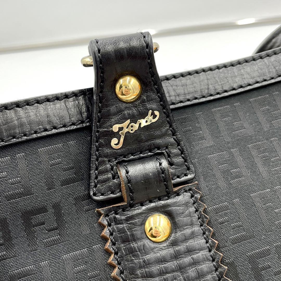 ⭐️極美品 現行 FENDI ズッキーノ トートバッグ ブラック 肩掛け可