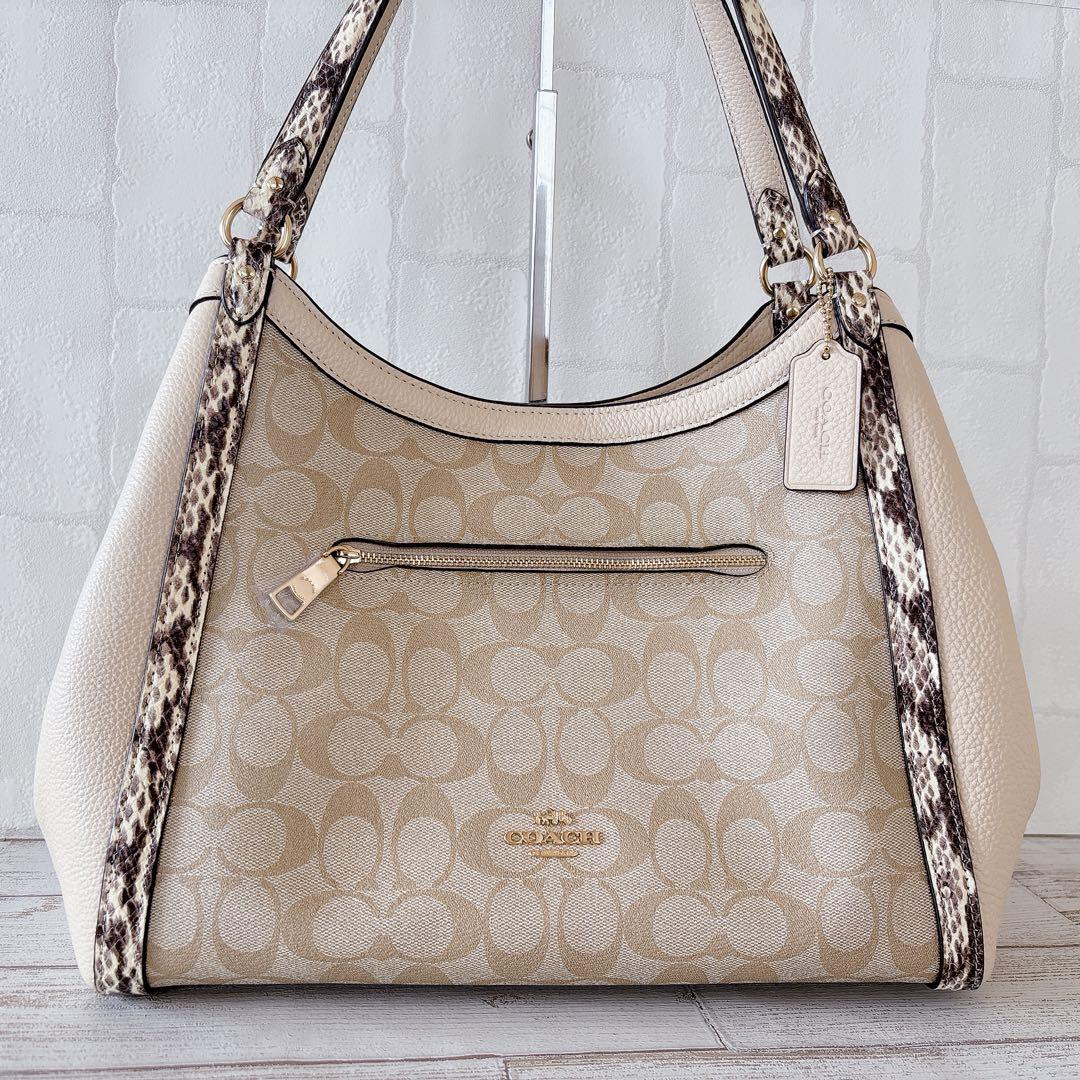 希少✨COACH コーチ ショルダーバッグ クリスティ パイソン シグネチャー