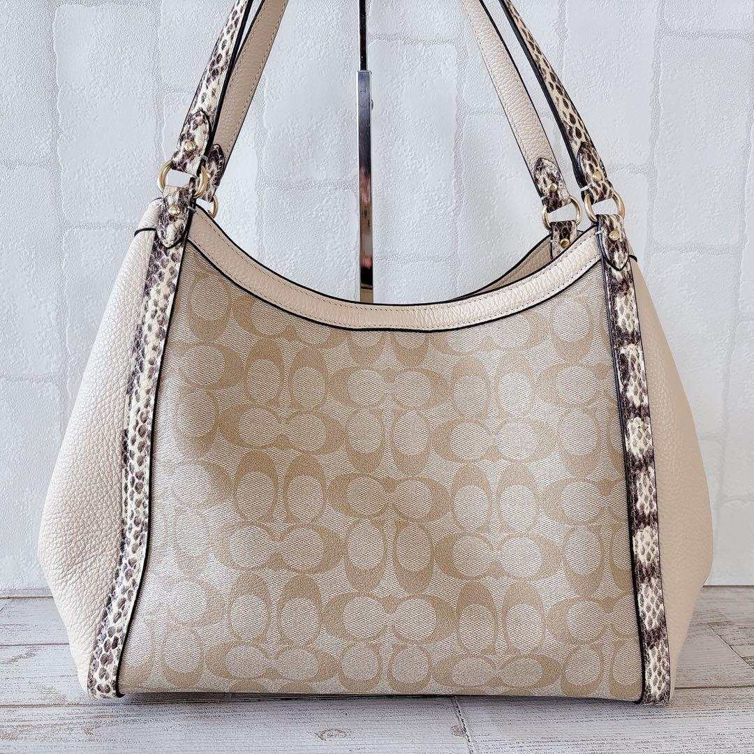 希少✨COACH コーチ ショルダーバッグ クリスティ パイソン シグネチャー