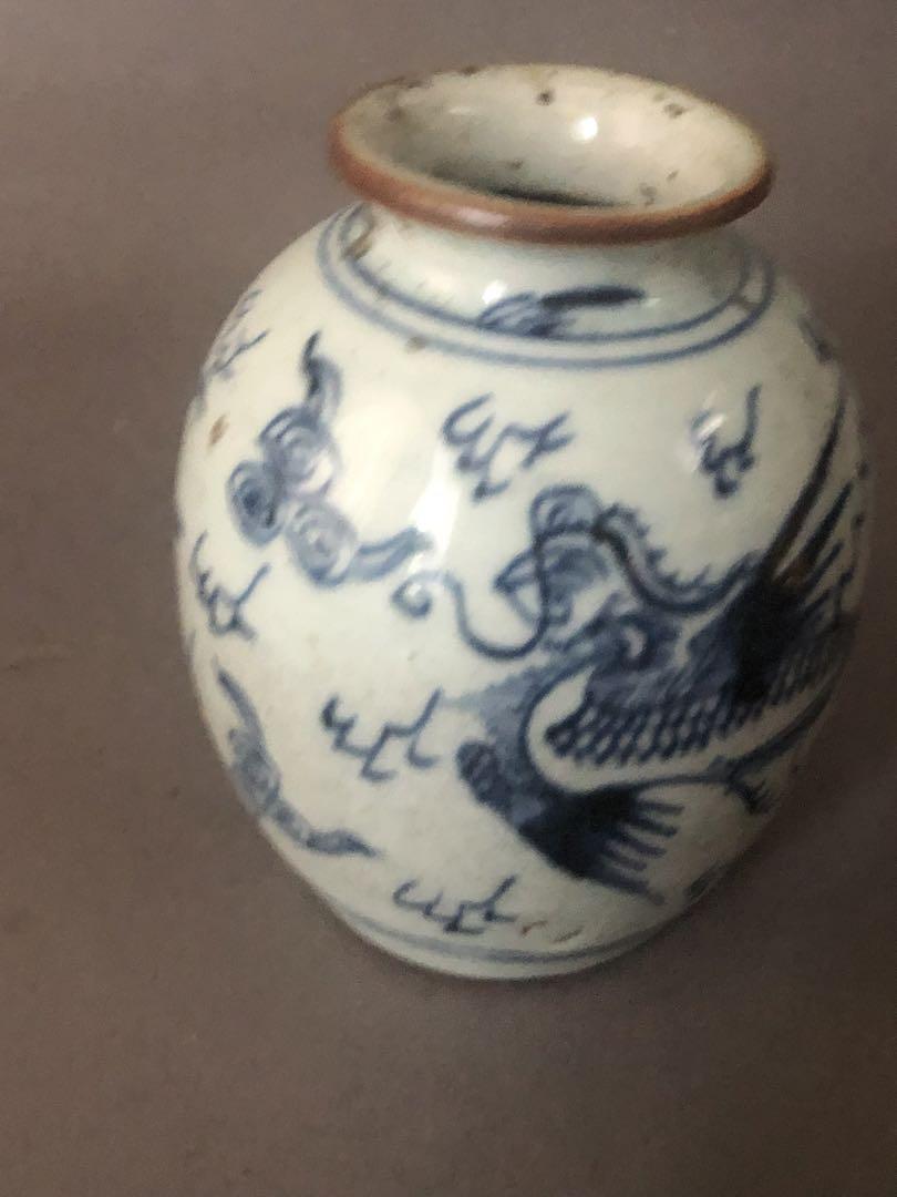 中国骨董　古美術　青花鳳凰紋　アンティーク