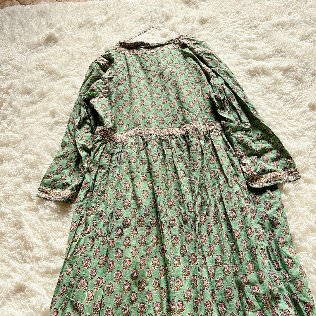 新品未使用　ANOKHI ターコイズ マキシ丈ワンピース　Lサイズ 新品未使用 ANOKHI ターコイズ マキシ丈ワンピース Lサイズ