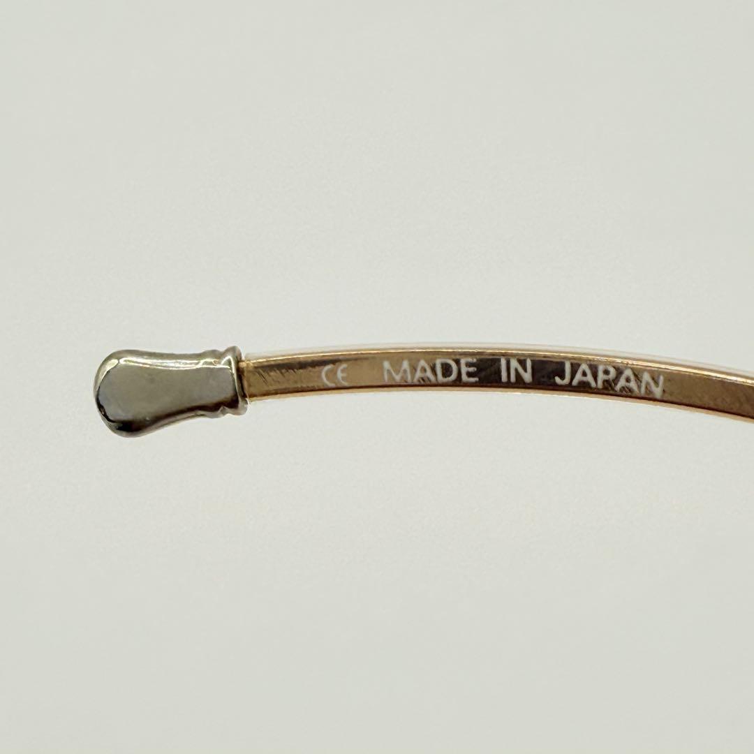 mena.J 眼鏡フレーム ハーフリム 一山 ゴールド 鯖江 日本製