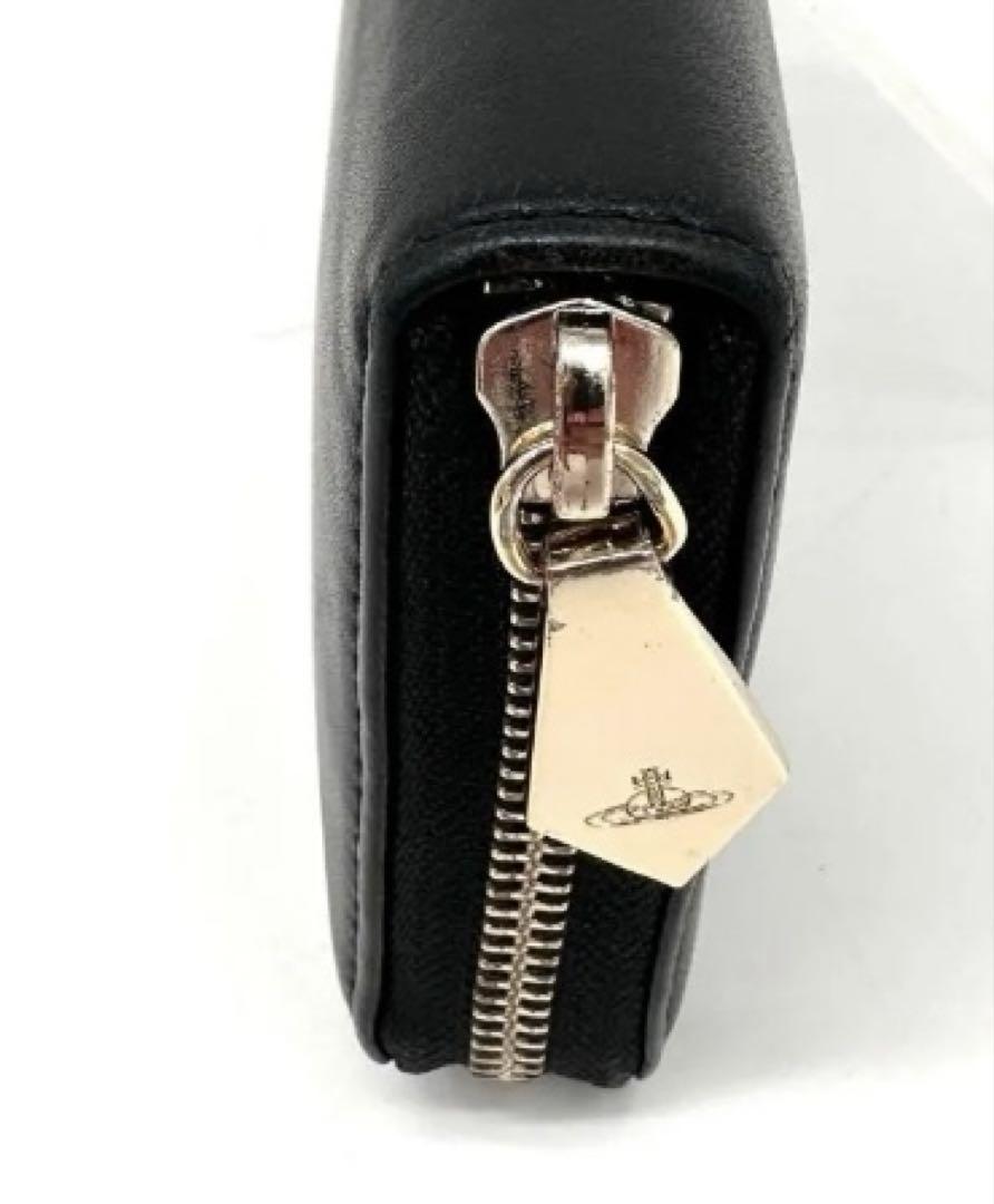 美品 ヴィヴィアンウエストウッド ラウンドジップ 長財布 レザー 本革 黒