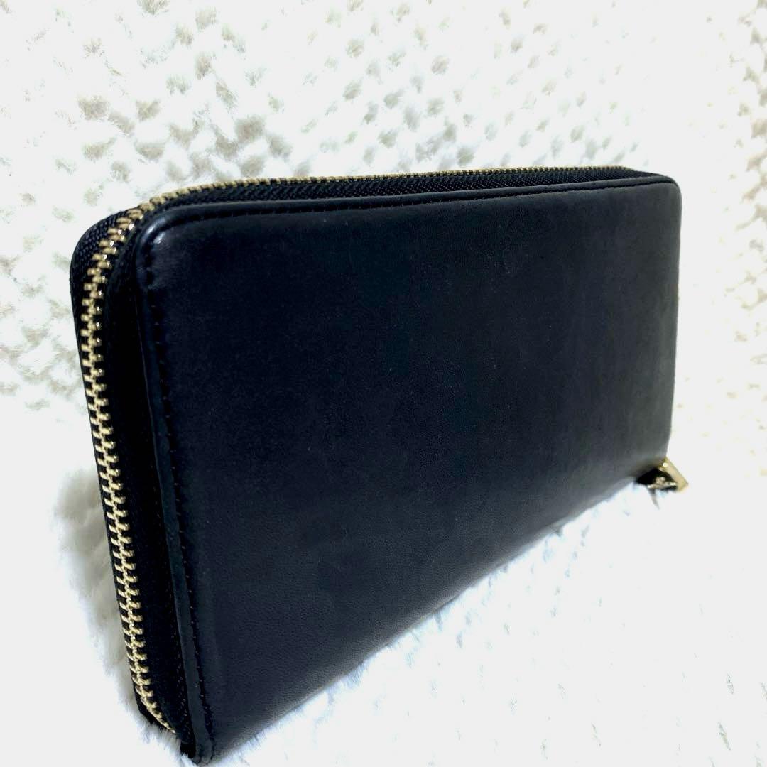 美品 ヴィヴィアンウエストウッド ラウンドジップ 長財布 レザー 本革 黒