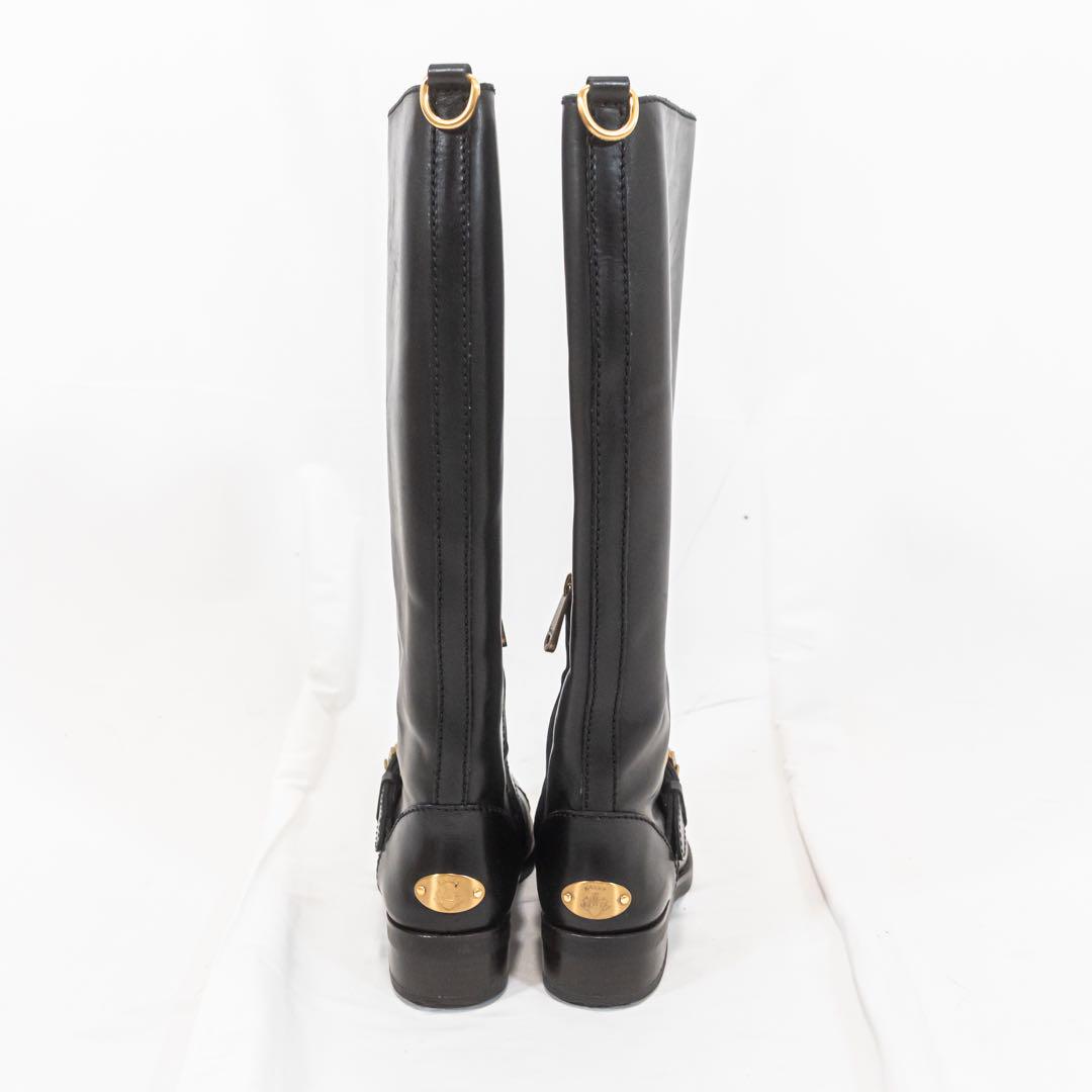 ☆美品☆ BALLY　バリー　ロングブーツ　レザー　ベルト　ジップ　ゴールド ☆美品☆ BALLY バリー ロングブーツ レザー ベルト ジップ