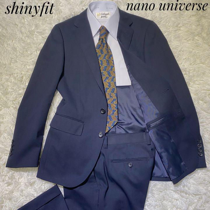 nano・universe セットアップスーツ ネイビー Shiny Fit