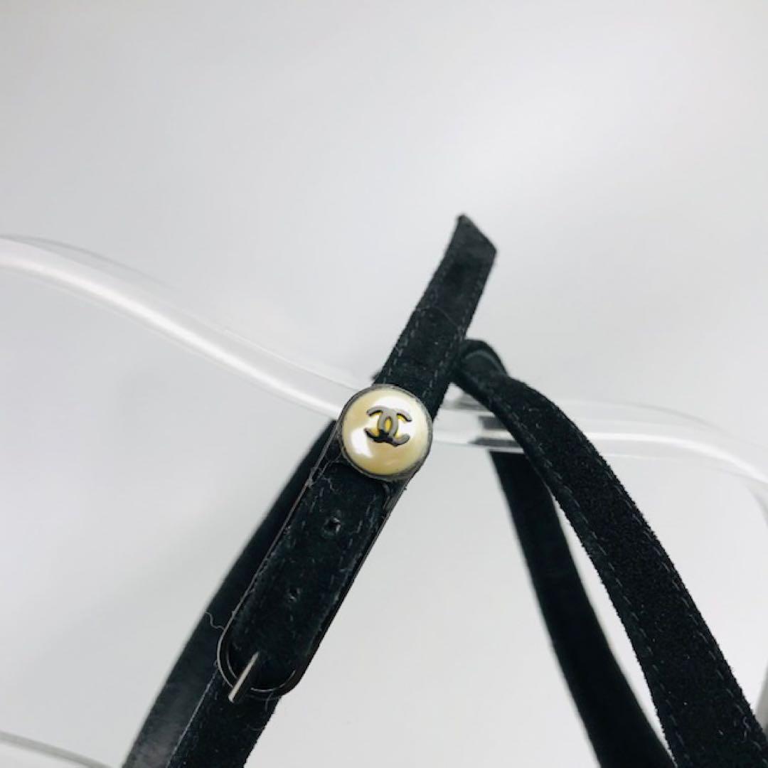 CHANEL★スエードレザー パールココマーク付 アンクル サンダル(37)