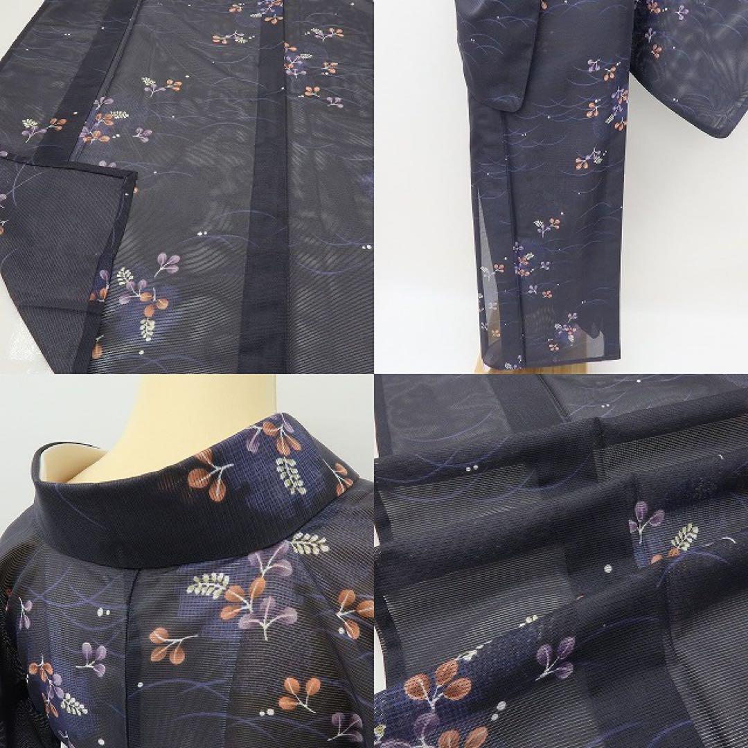 m1346＊美品 洗える夏着物 絽 トールサイズ 誂えポリエステル 小紋 美品 洗える夏着物 雪輪と萩 トール 絽 小紋 着物 A3062 - メルカリ