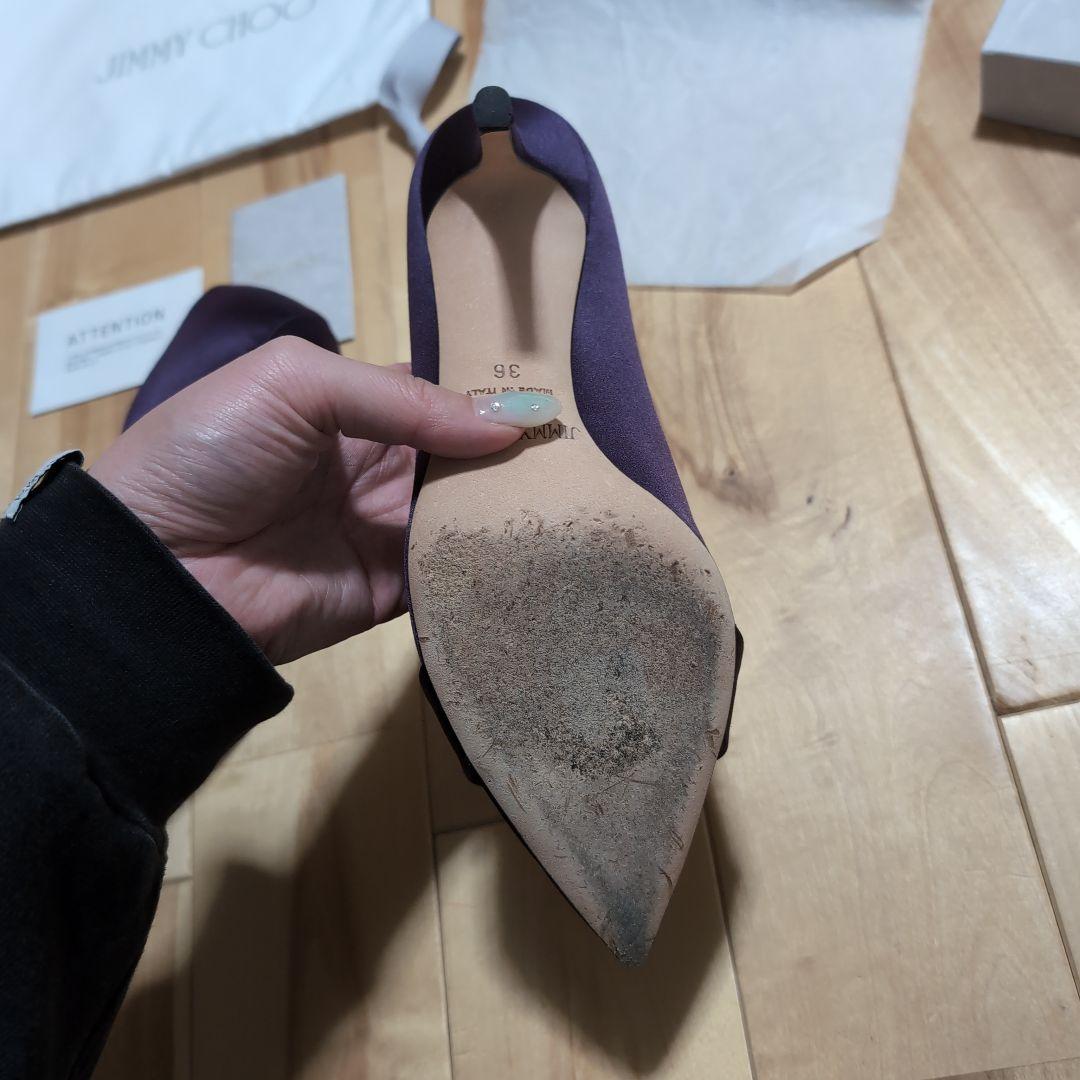 2回使用 JIMMY CHOO シルクパンプス　36size パープル