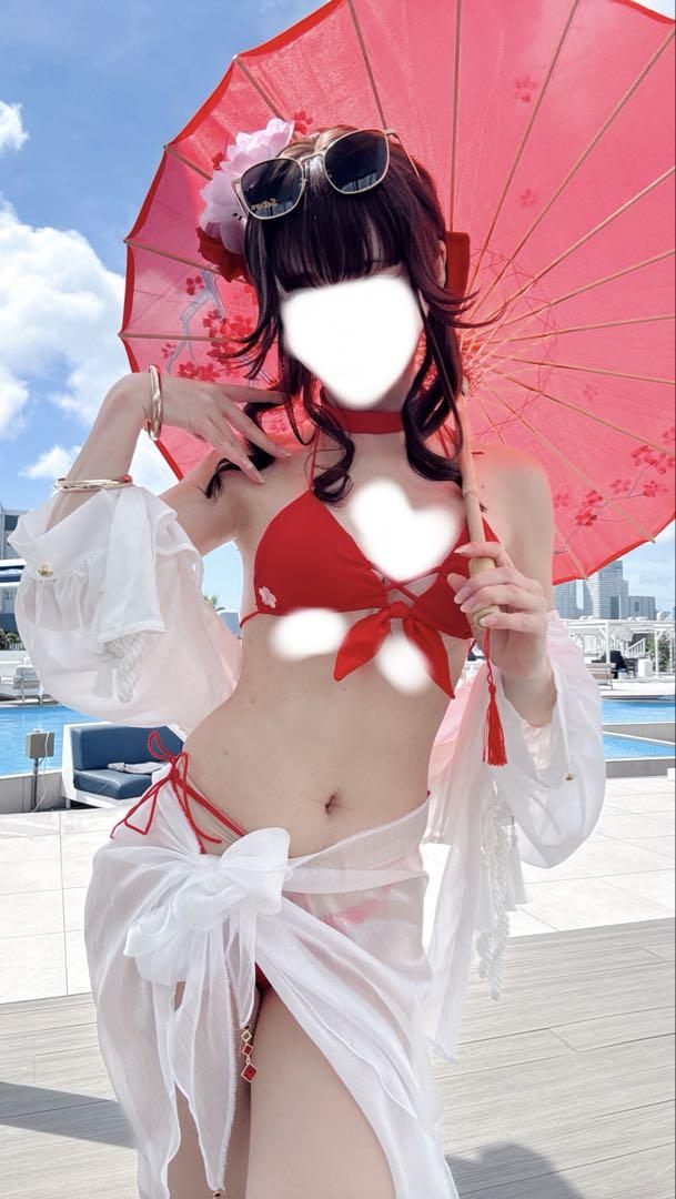 NIKKE サクラ　水着　コスプレ衣装+ウィッグ+靴+傘　勝利の女神　ニケ