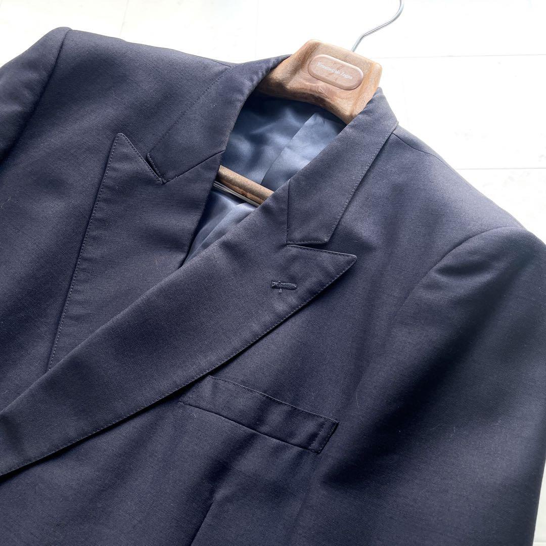 美品□PENN.BREEZE XL モヘヤ混 ウール 紺ブレ 金ボタン