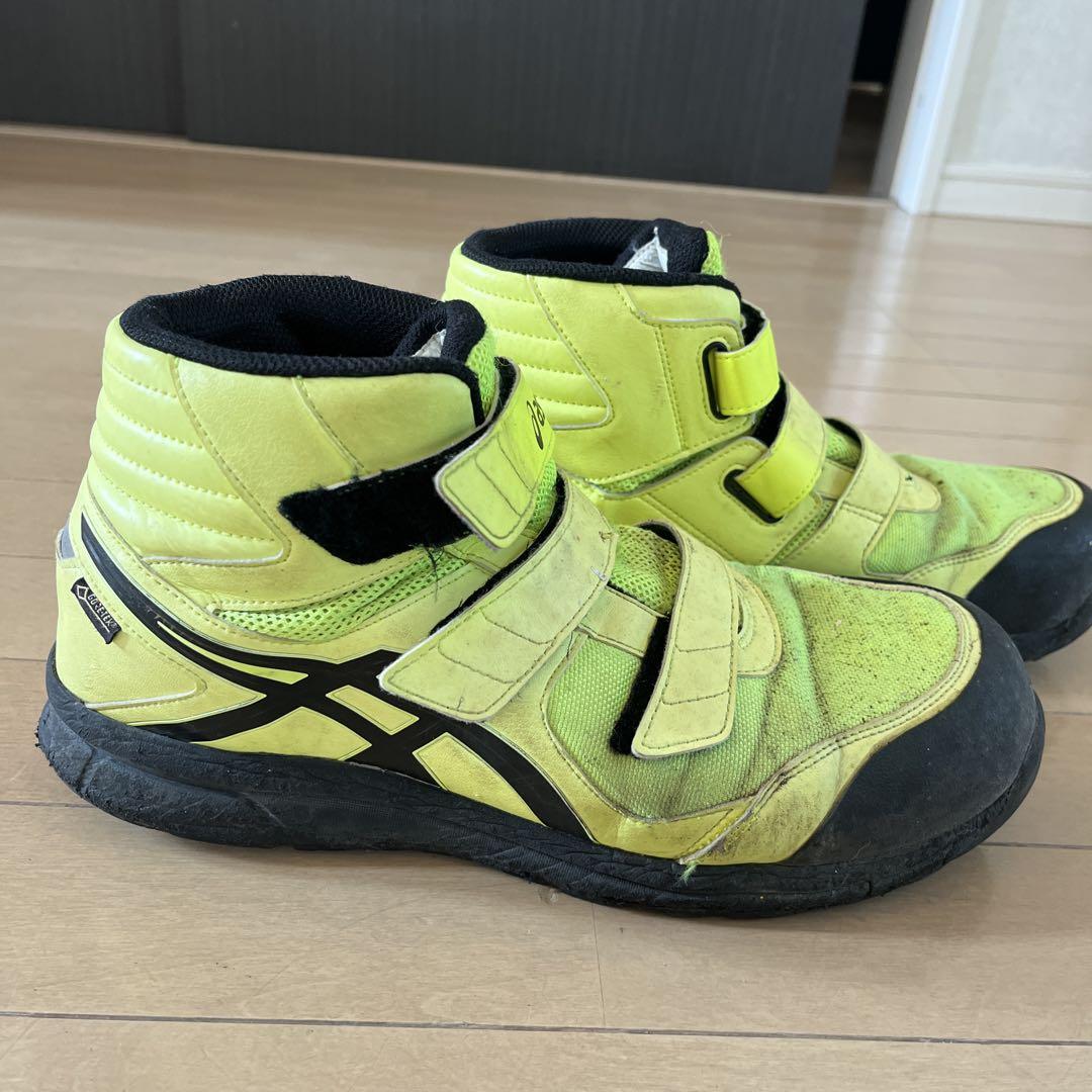 asics 蛍光イエロー 安全靴 ハイカット　GORETEX 28㎝