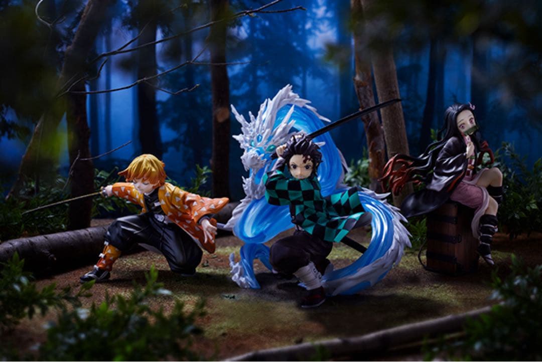 鬼滅の刃 アニプレックス スケール フィギュア 炭治郎 禰豆子 善逸 3体セット新品、♥