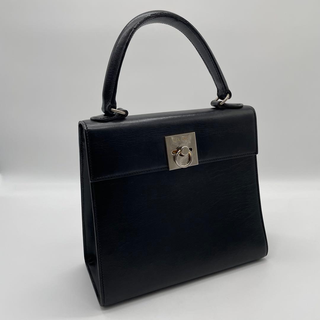 Celine ガンチーニ トップハンドル フォーマル ハンドバッグ ブラック