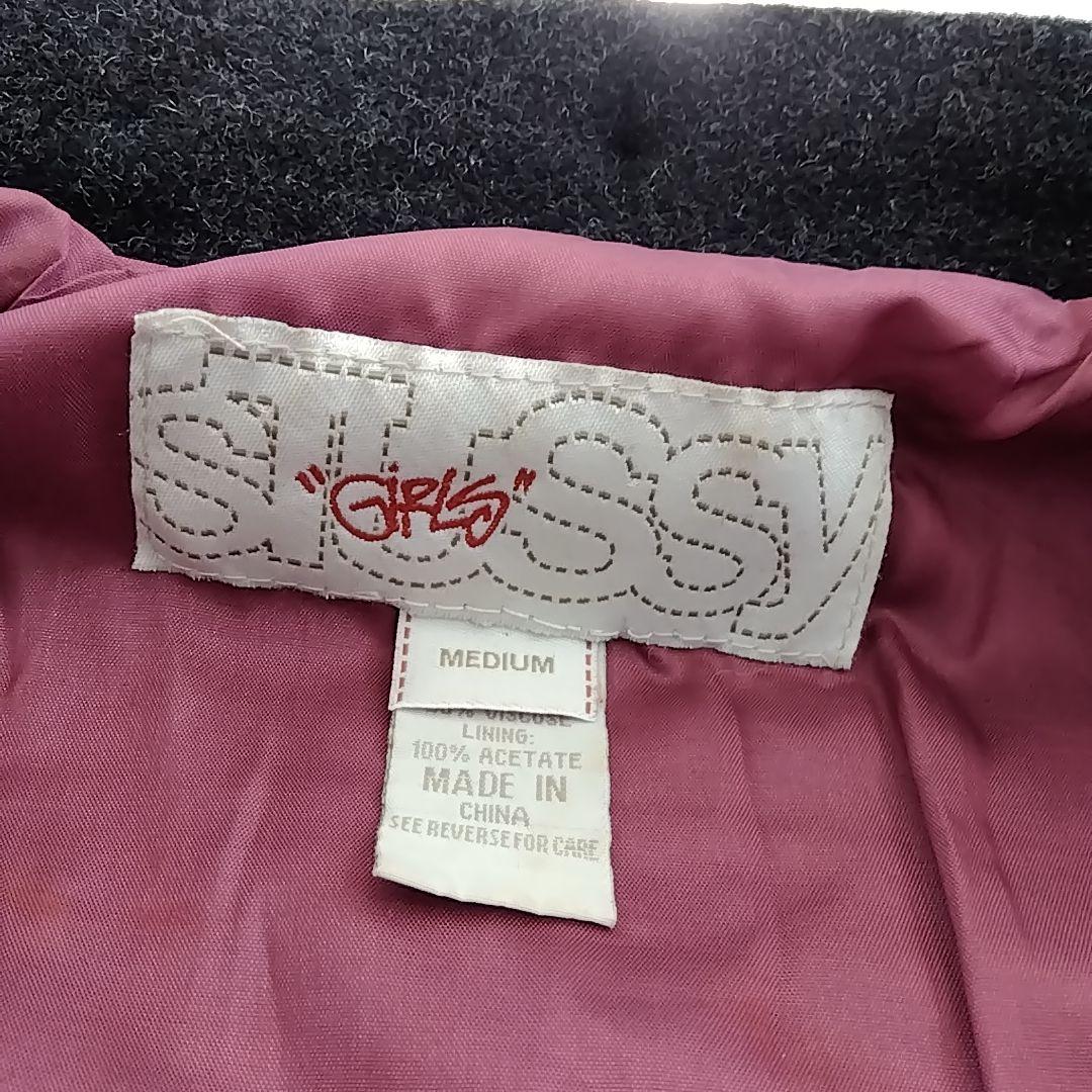STUSSY　レディース　Pコート　ダークグレー　ビスコース混