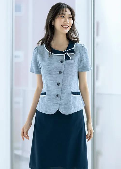 ☆美品☆　セットアップスーツ　13号　セロリー　春夏　事務服　制服