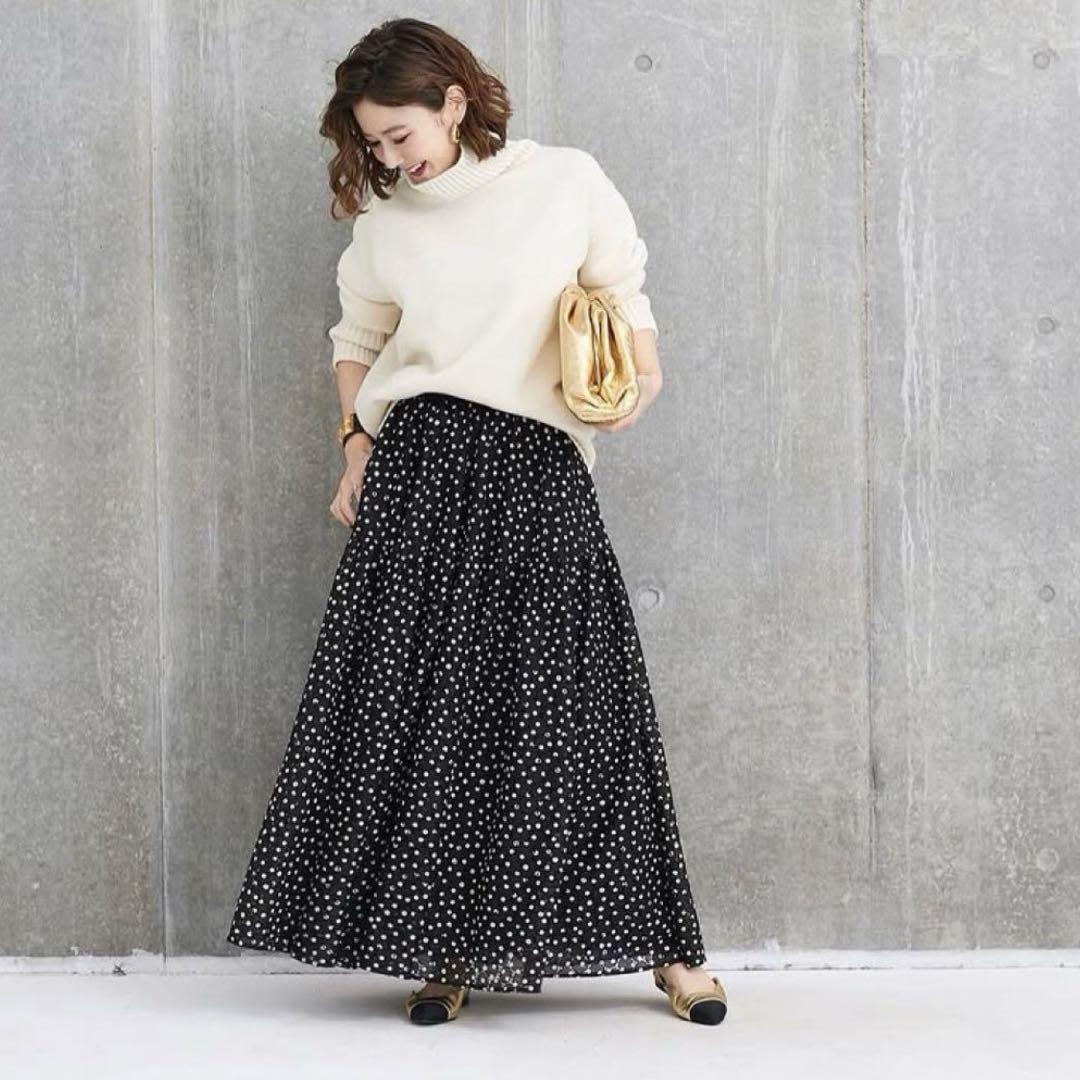 新品】OBLI レースドットスカート S