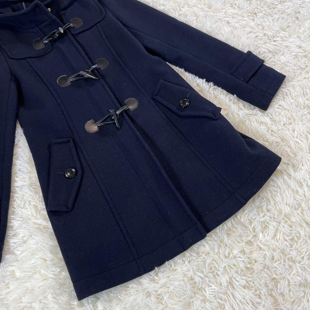 ブルーレーベルクレストブリッジネイビー ダッフルコート フード付き