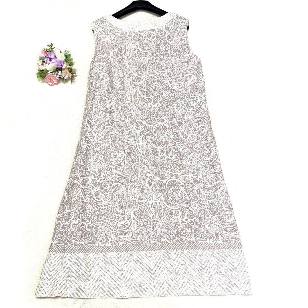 ☆新品級 ローラアシュレイ ロングワンピース♡麻100%花