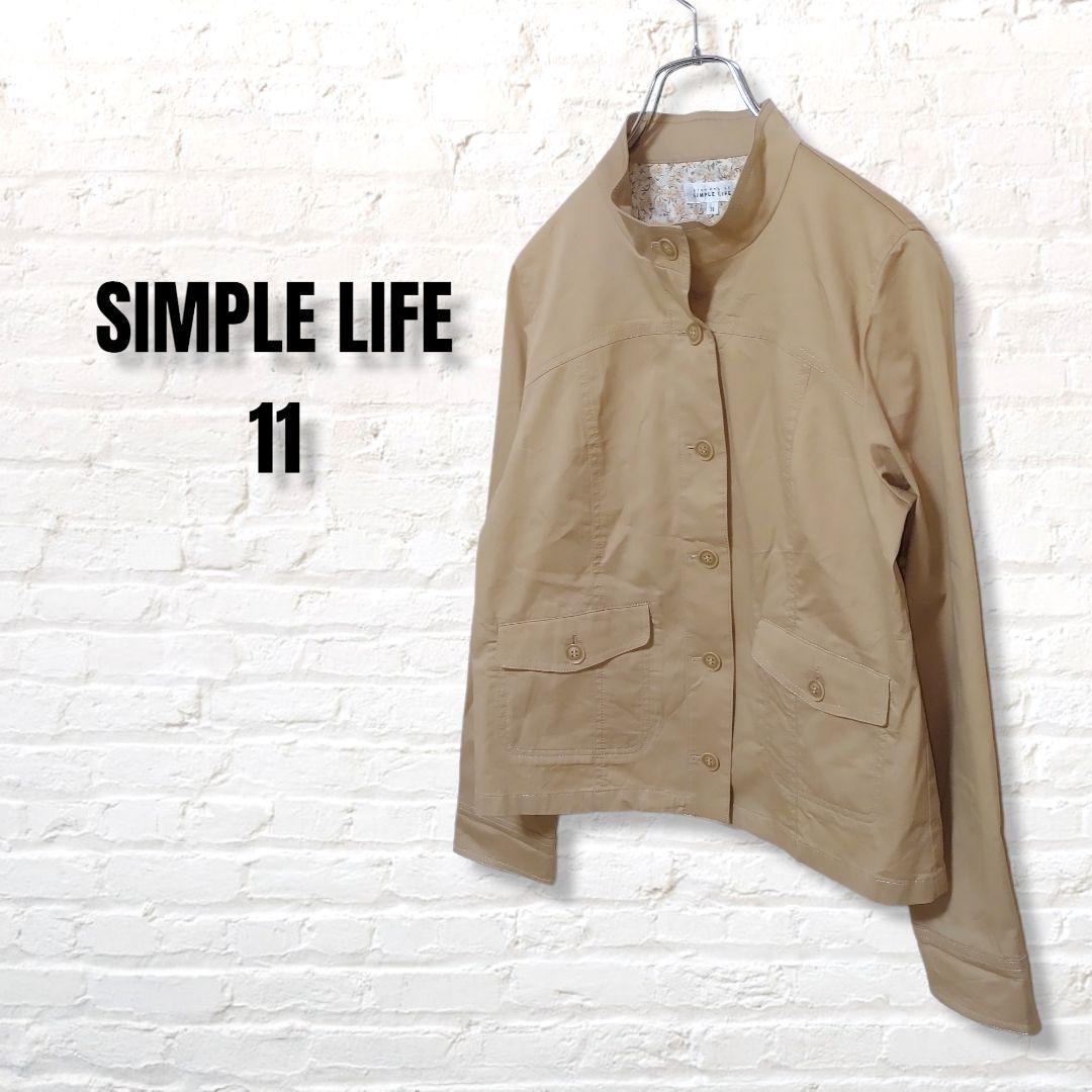 B814 シンプルライフ 11 レディーススタンドカラージャケット ベージュ メルカリ