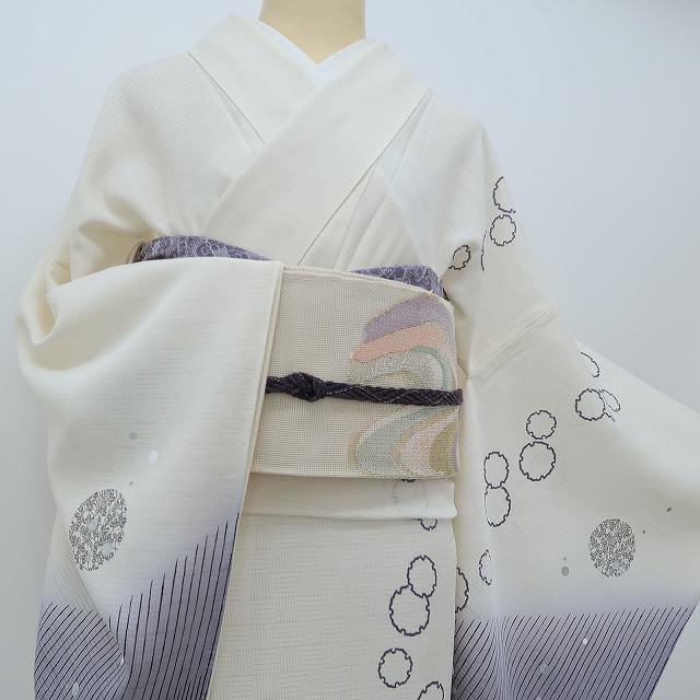 夏着物 正絹 変わり絽 トールサイズ“美しい涼と足音奏でる雪輪”訪問着M-91 夏着物 正絹 変わり絽 トールサイズ“美しい涼と足音奏でる雪輪
