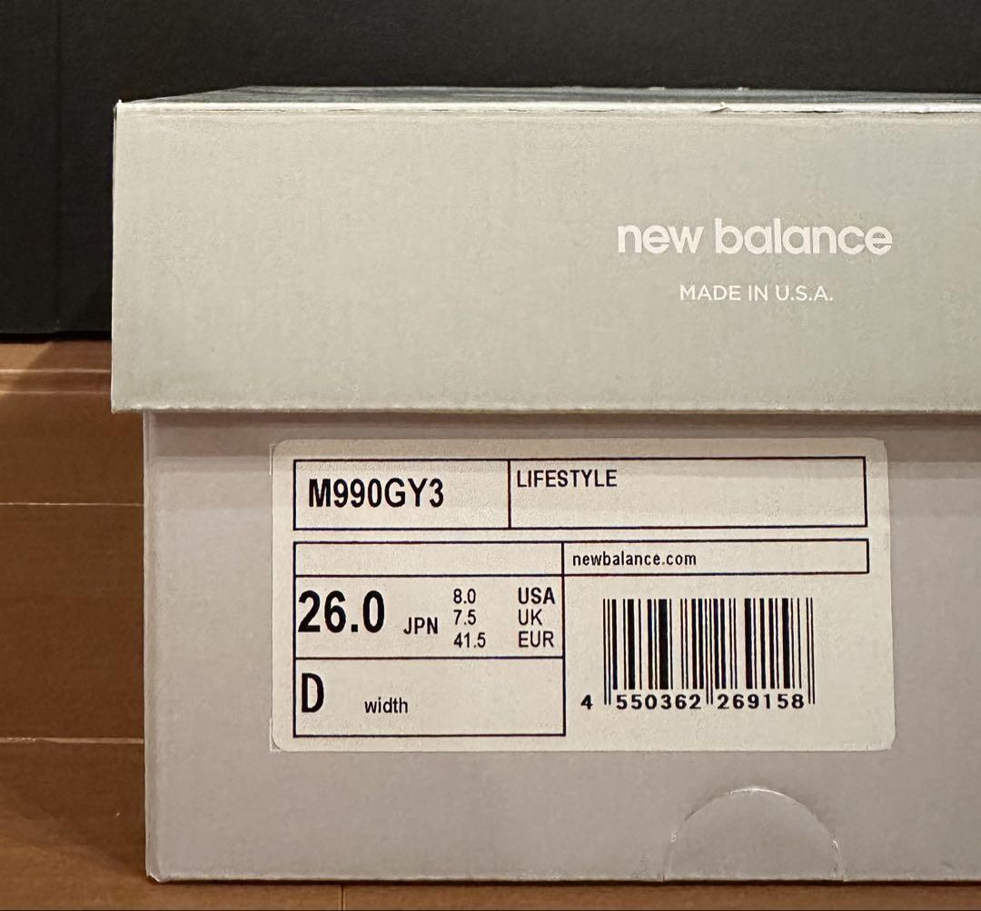 【新品】New balance M990GY3 ニューバランスm990gy3