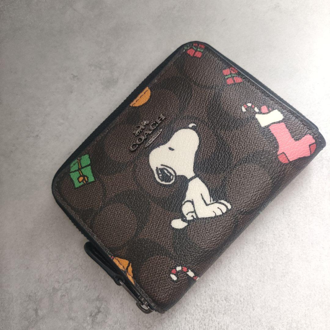 【良品】COACH スヌーピー コラボ 二つ折り財布 カードケース