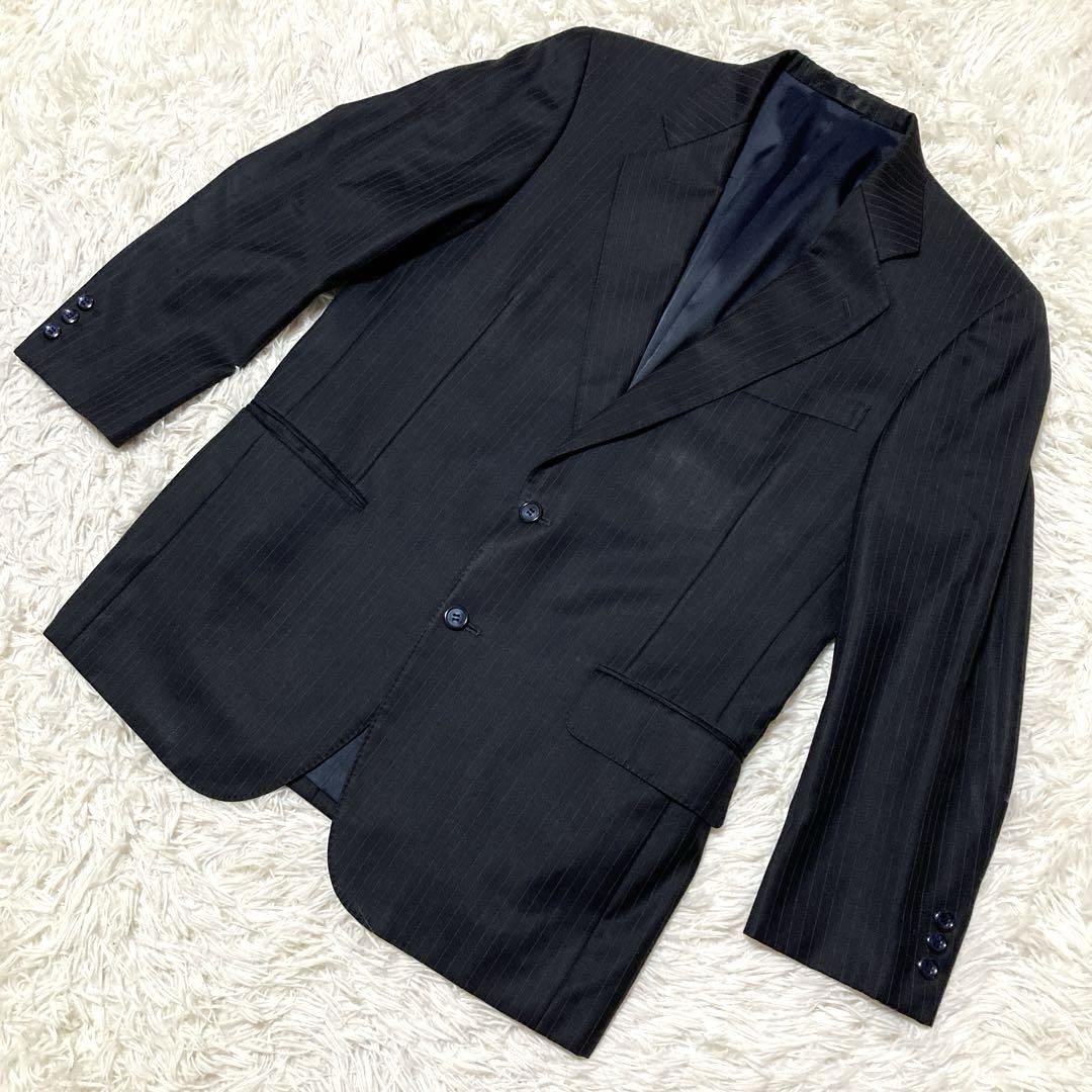 【美品】エルメネジルドゼニア イージーオーダーセットアップストライプL