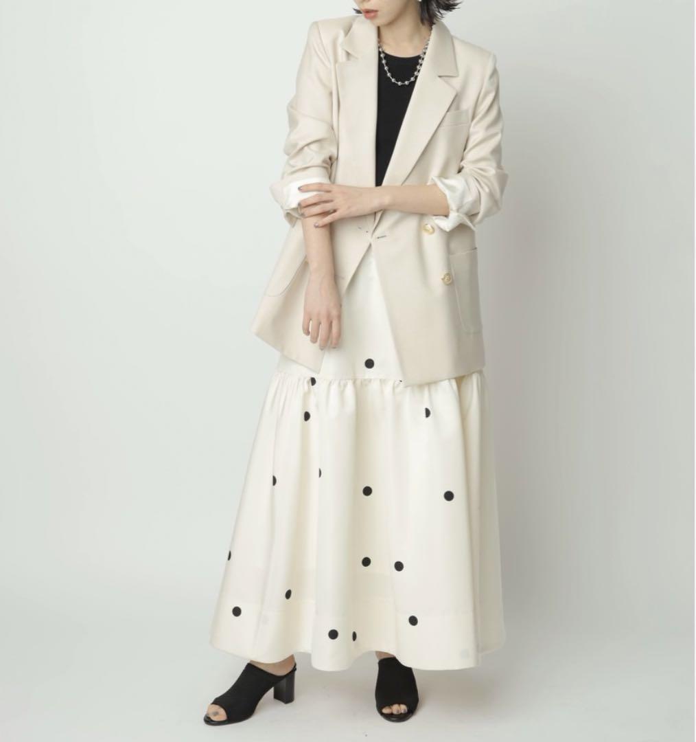 新品 カデュネ CADUNE ドット切り替えスカート 画像4