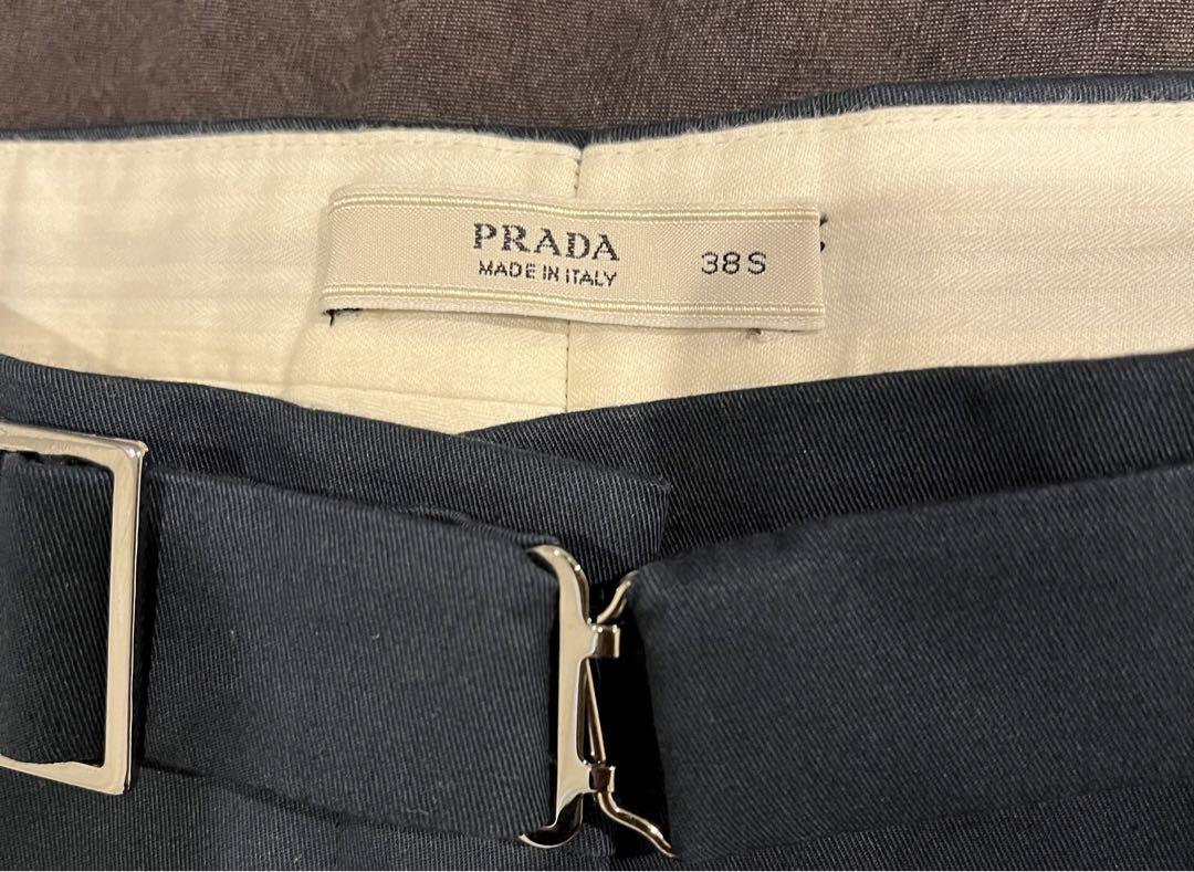 PRADA ワイドフレアパンツ38S エメラルドグリーン