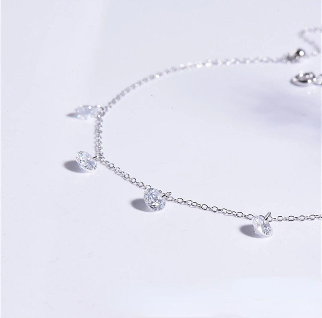 揺れる cz silver925 ブレスレット