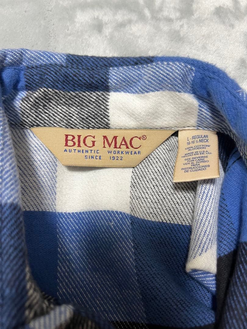 フランネルチェックシャツ 青系