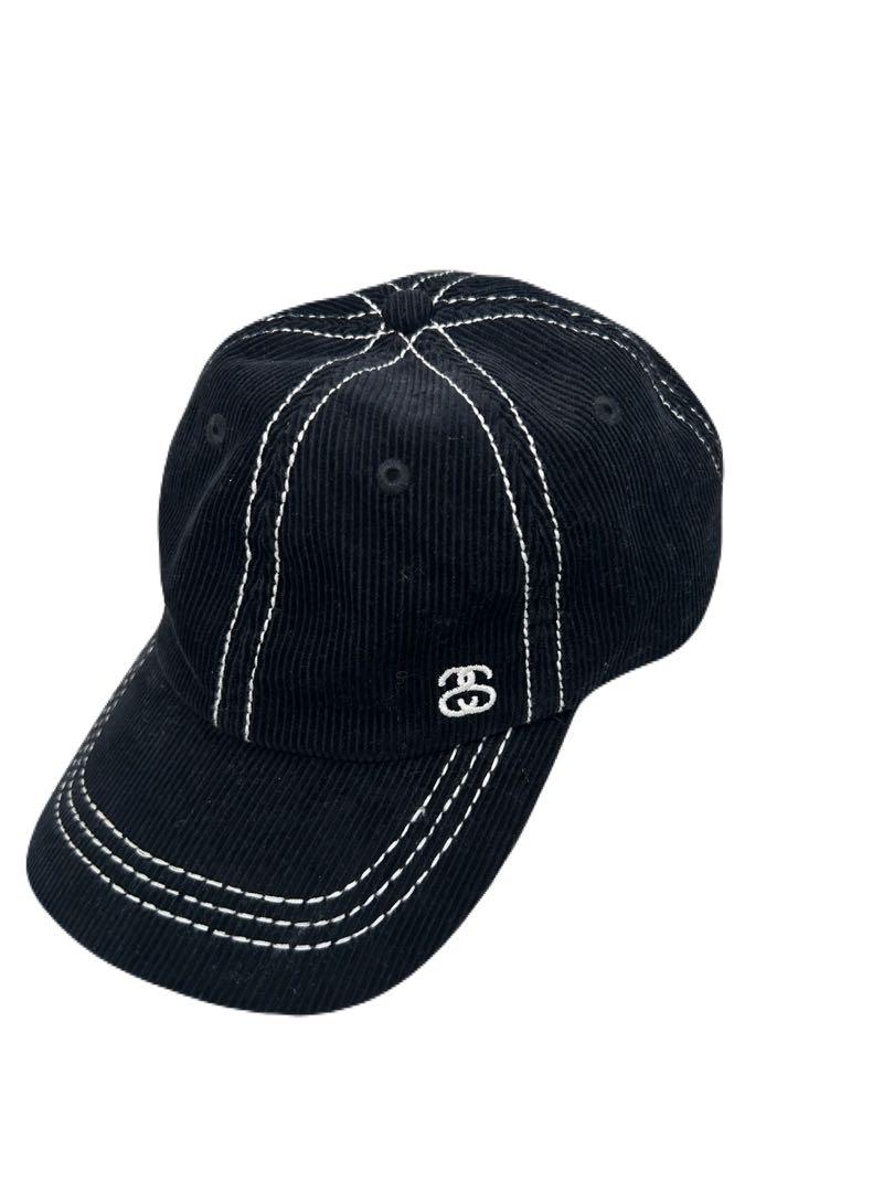 stussy sロゴ　コーデュロイキャップ