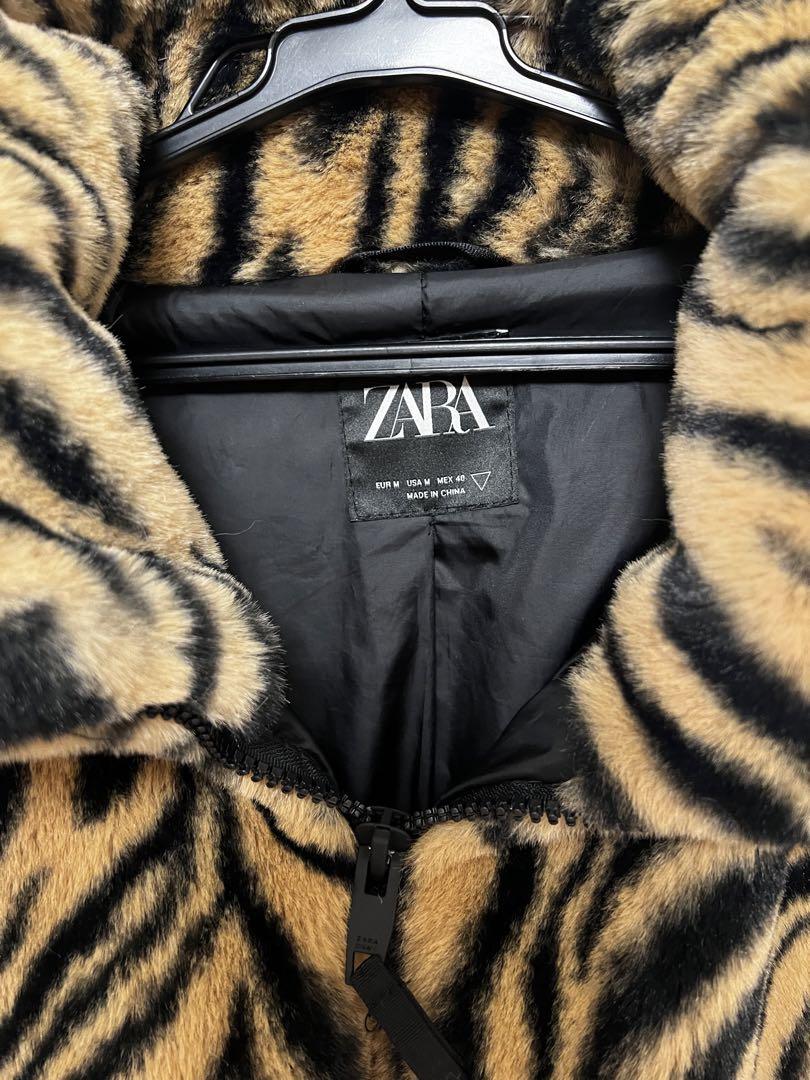ZARA ベージュ ファーコート XS 完売品ZARA フード付きファーコート ベージュM