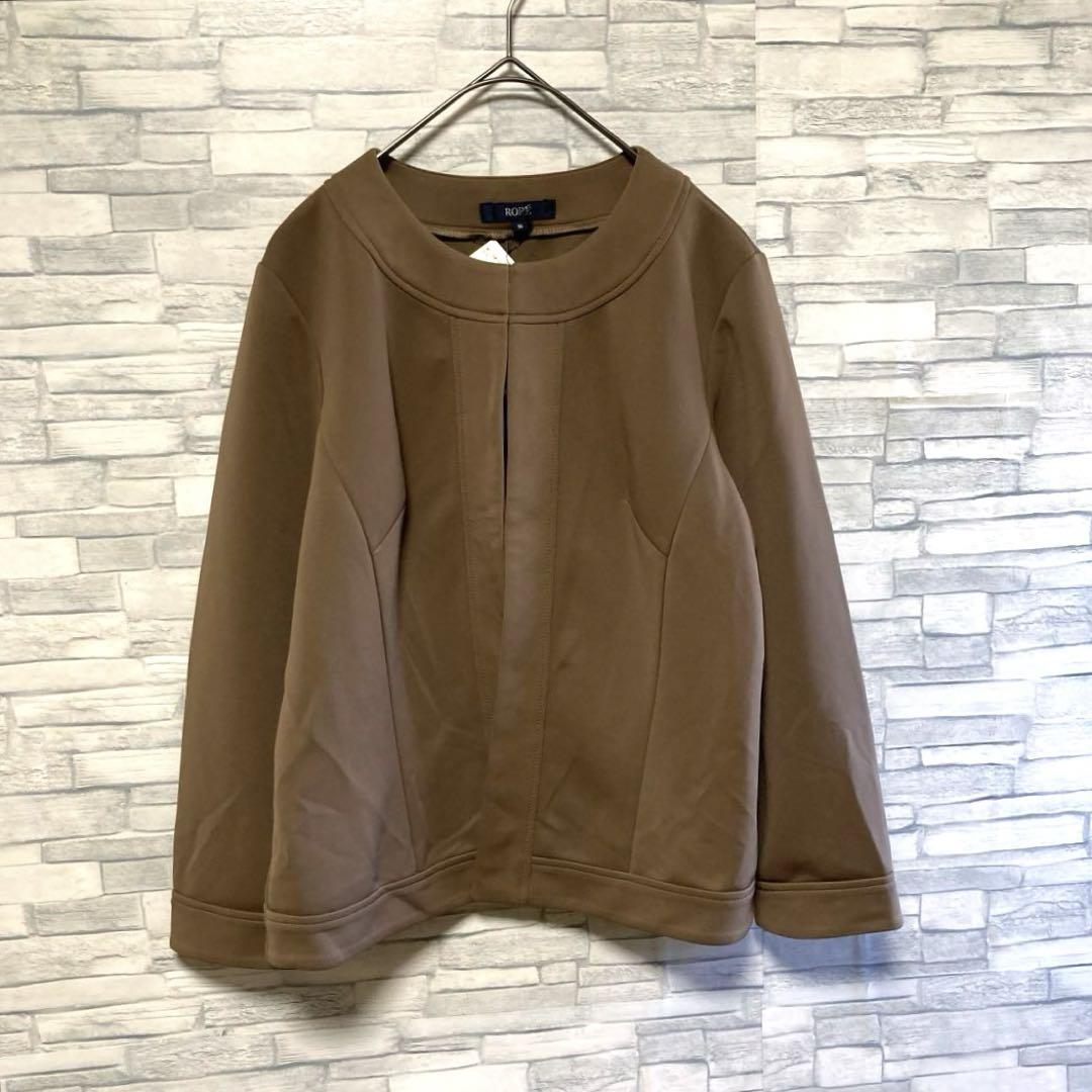 23-3489【ロペ/ROPE】ノーカラーブラウス　フックボタン　新品未使用　M