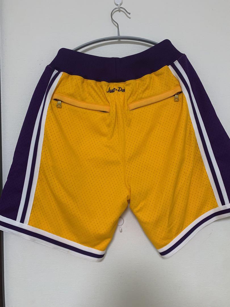 LAKERS★JUSTDON mitchell&ness コラボショートパンツ ミッチェル＆ネス ショートパンツ メンズ NBA SWINGMAN SHORTS