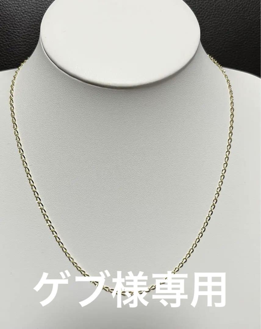 K18チェーンネックレス幅2mm長さ50cmカットアズキ1.7g【新品】