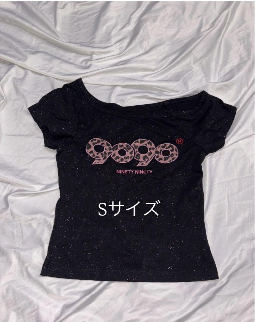 9090girl off Shoulder GlitterTee Sサイズ