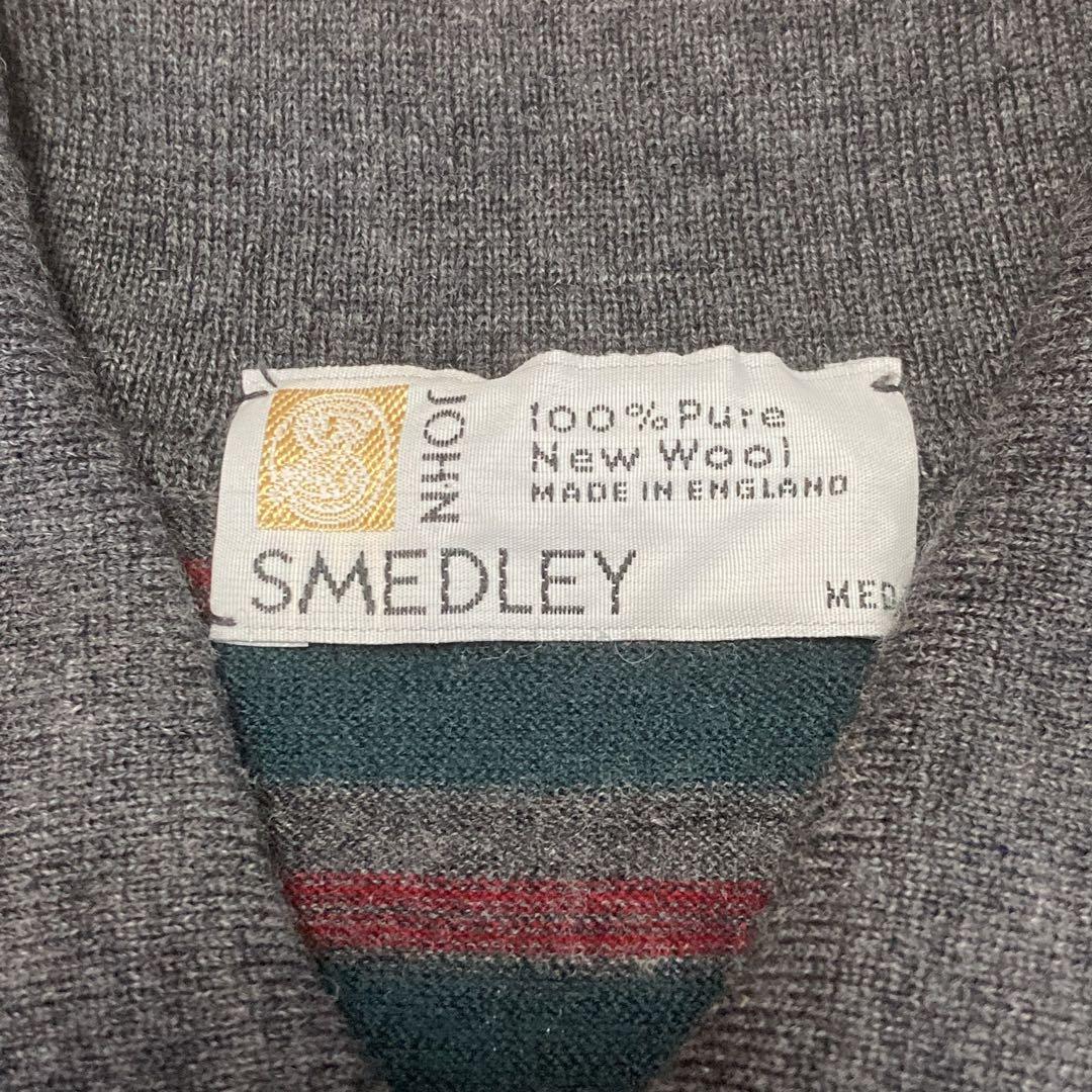 JOHN SMEDLEY ジョン スメドレー　長袖ニットポロシャツ　ボーダー　M